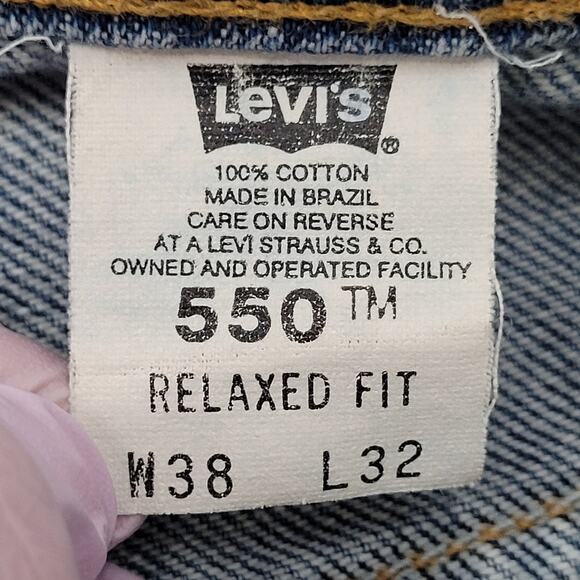 Vintage LEVIS 550 Baggy Straight Jeans 36x32 Faded Medium-Wash - Picture 7 of 16